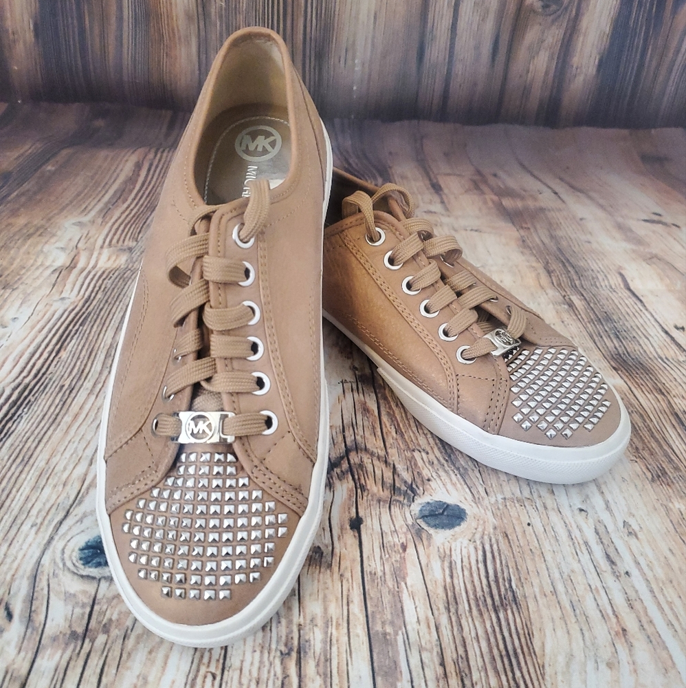 Michael Kors Tan/ Gold Boerum Studded Sneaker